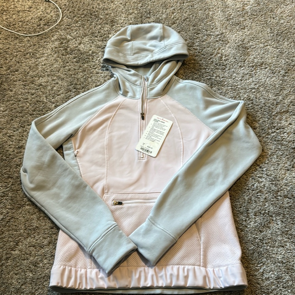 Lululemon Let's Get Visible Hoodie Reflective Blush Pink Heathered Silver Size 6